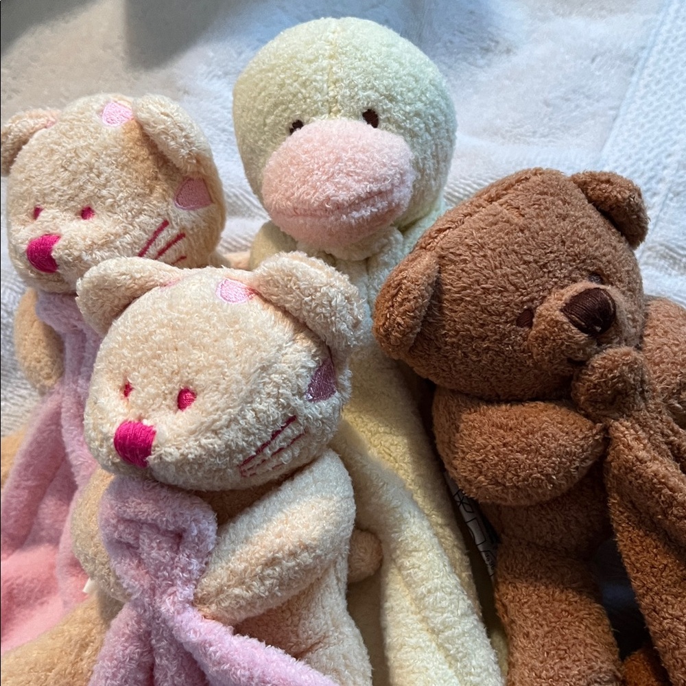 Soft Lovey baby blanket / plush set of THREE